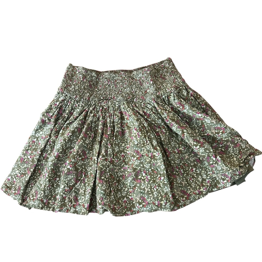H&M Floral Skater Skirt in Green and Pink